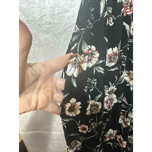 Xhilaration Smocked Floral Wide Leg Jumpsuit Sz M Dark Cottagecore Fairy Stretch - Picture 6 of 9